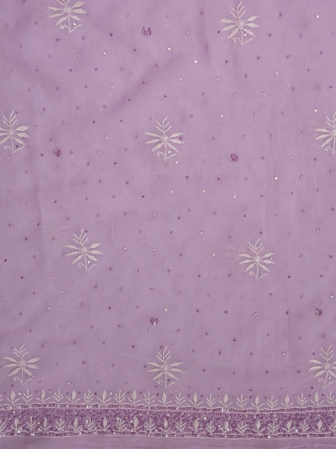 Ada Hand Embroidered Mauve Viscose Georgette Lucknowi Chikankari Unstitched Kurta Dupatta Set With Sequinned Work 01A664759