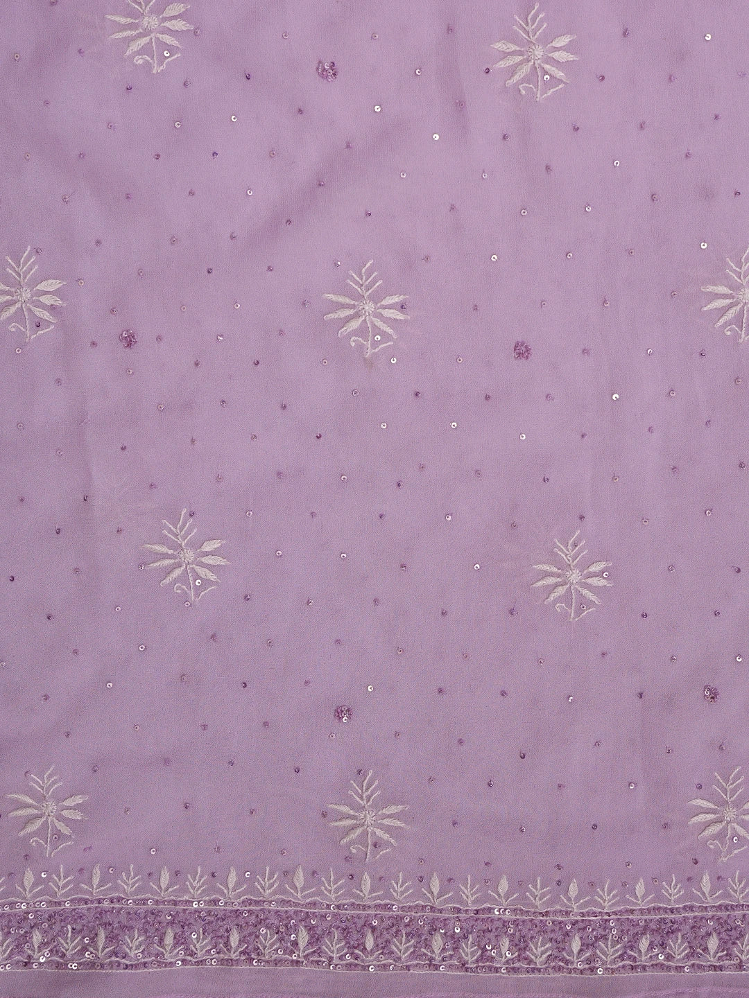 Ada Hand Embroidered Mauve Viscose Georgette Lucknowi Chikankari Unstitched Kurta Dupatta Set With Sequinned Work 01A664759