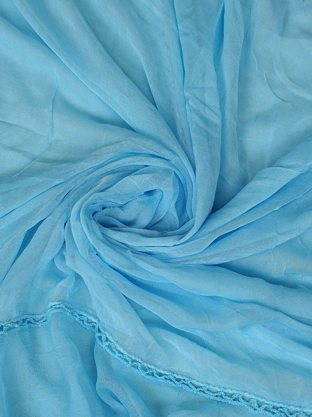 Ada Hand Embroidered Blue Cotton Lucknowi Chikankari Unstitched Suit Piece 01A818701