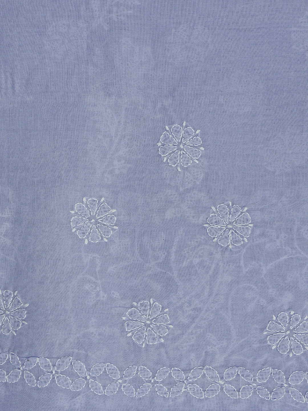 Ada Hand Embroidered Lavender Cotton Lucknowi Chikankari Saree With Blouse 01A866169