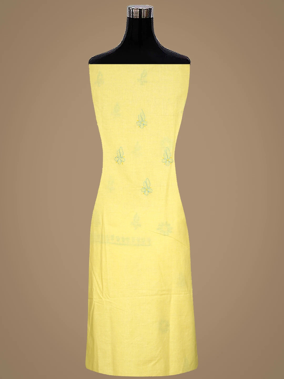 Ada Hand Embroidered Yellow Cotton Lucknowi Chikankari Unstitched Suit Piece 01A818704