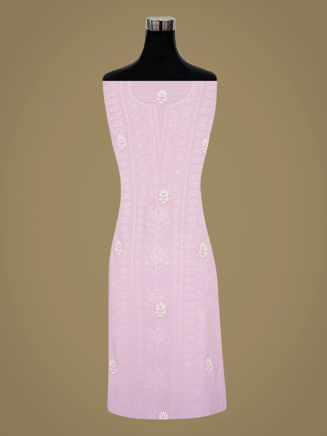 Ada Hand Embroidered Mauve Viscose Georgette Lucknowi Chikankari Unstitched Kurta Dupatta Set With Sequinned Work 01A805732