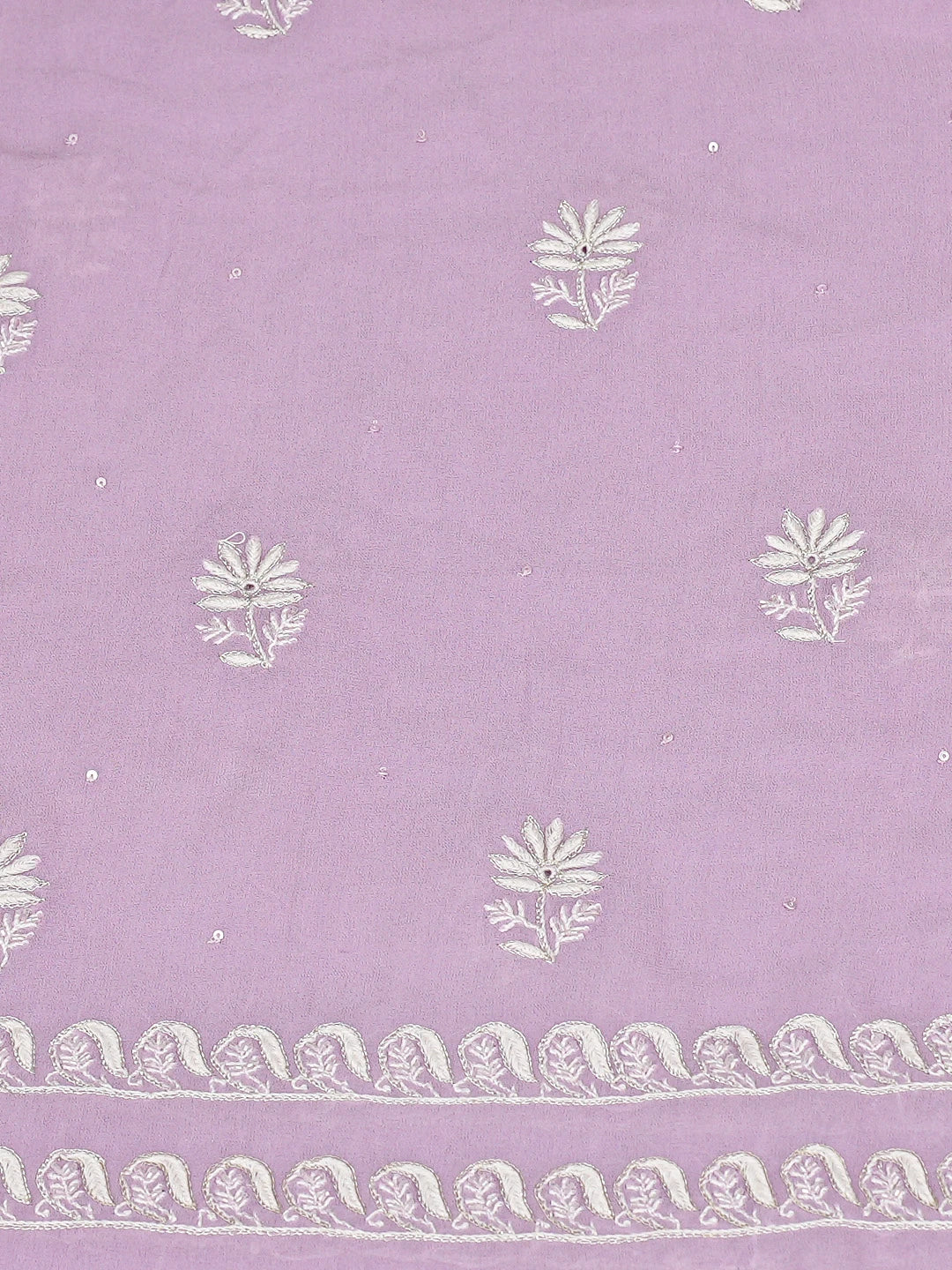 Ada Hand Embroidered Mauve Viscose Georgette Lucknowi Chikankari Unstitched Kurta Dupatta Set With Sequinned Work 01A805732