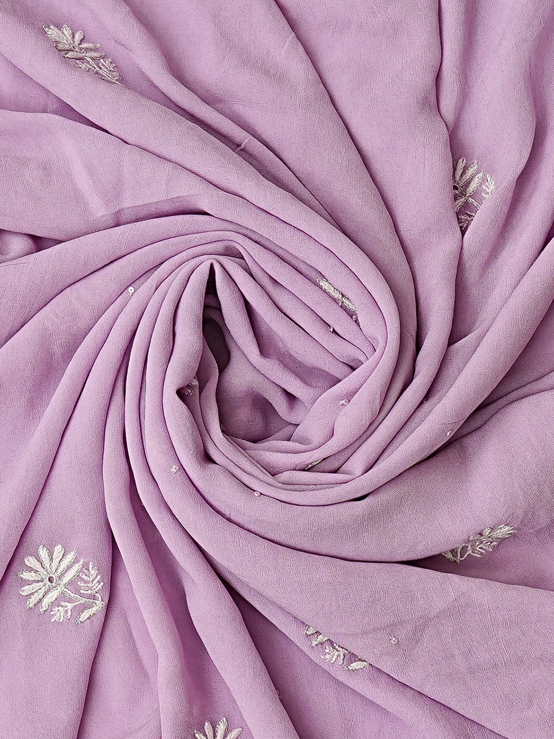 Ada Hand Embroidered Mauve Viscose Georgette Lucknowi Chikankari Unstitched Kurta Dupatta Set With Sequinned Work 01A805732