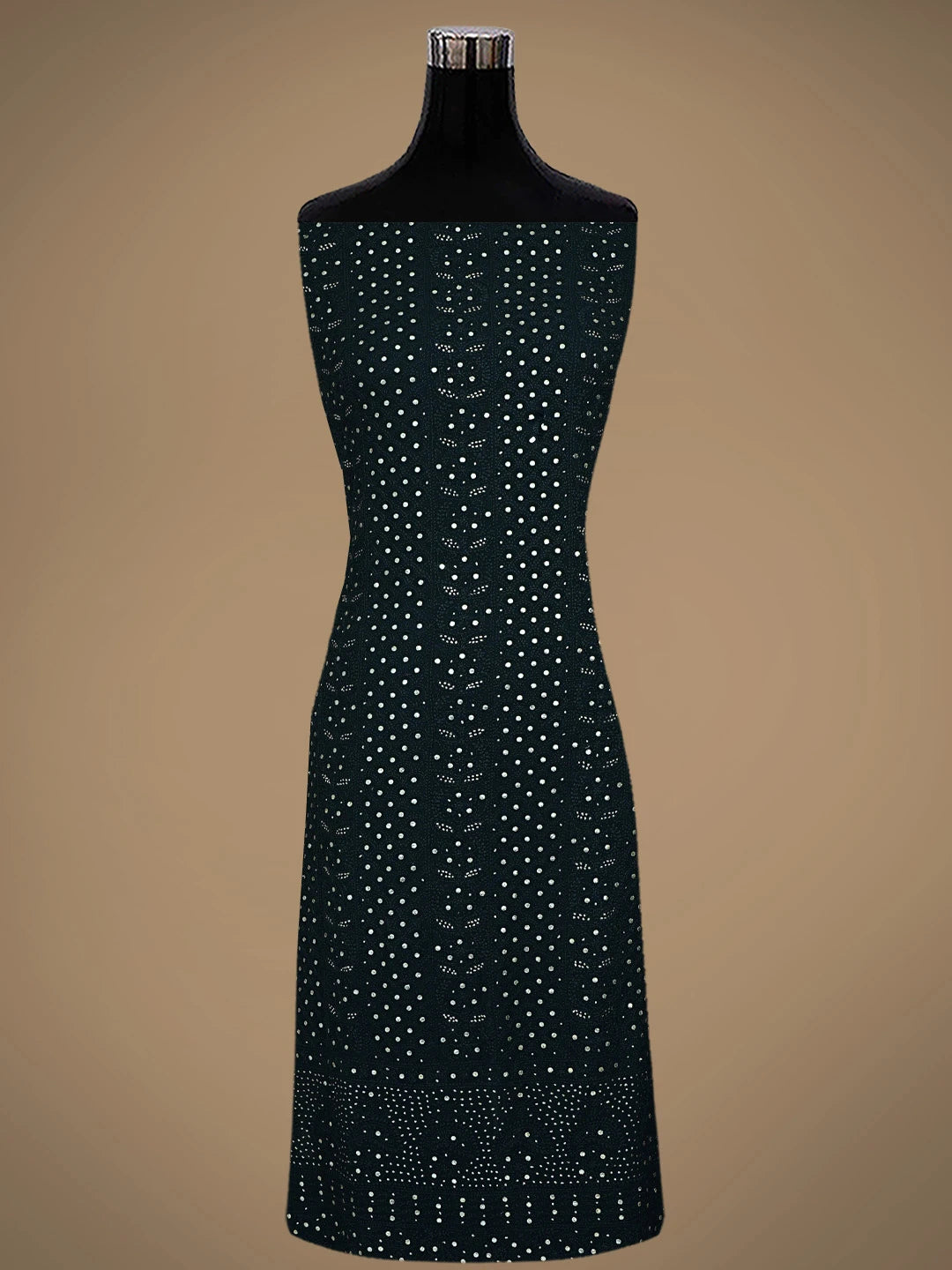Ada Hand Embroidered Black Viscose Georgette Lucknowi Chikankari Unstitched Kurta Dupatta Set With Muqaish Work 01A802251