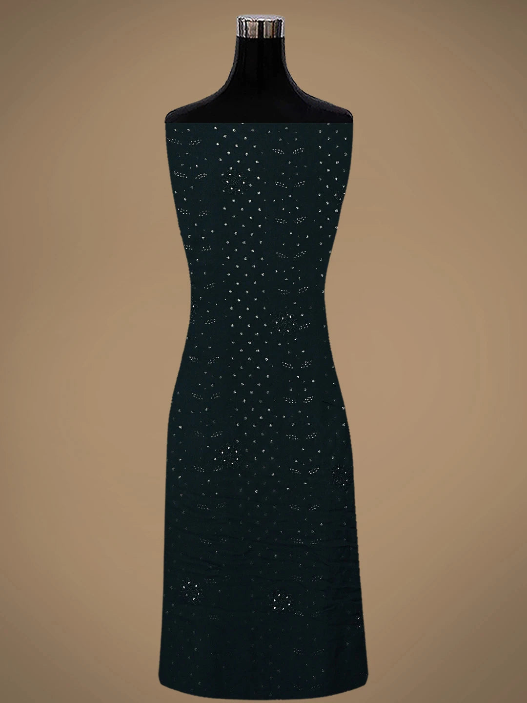 Ada Hand Embroidered Black Viscose Georgette Lucknowi Chikankari Unstitched Kurta Dupatta Set With Muqaish Work 01A802251