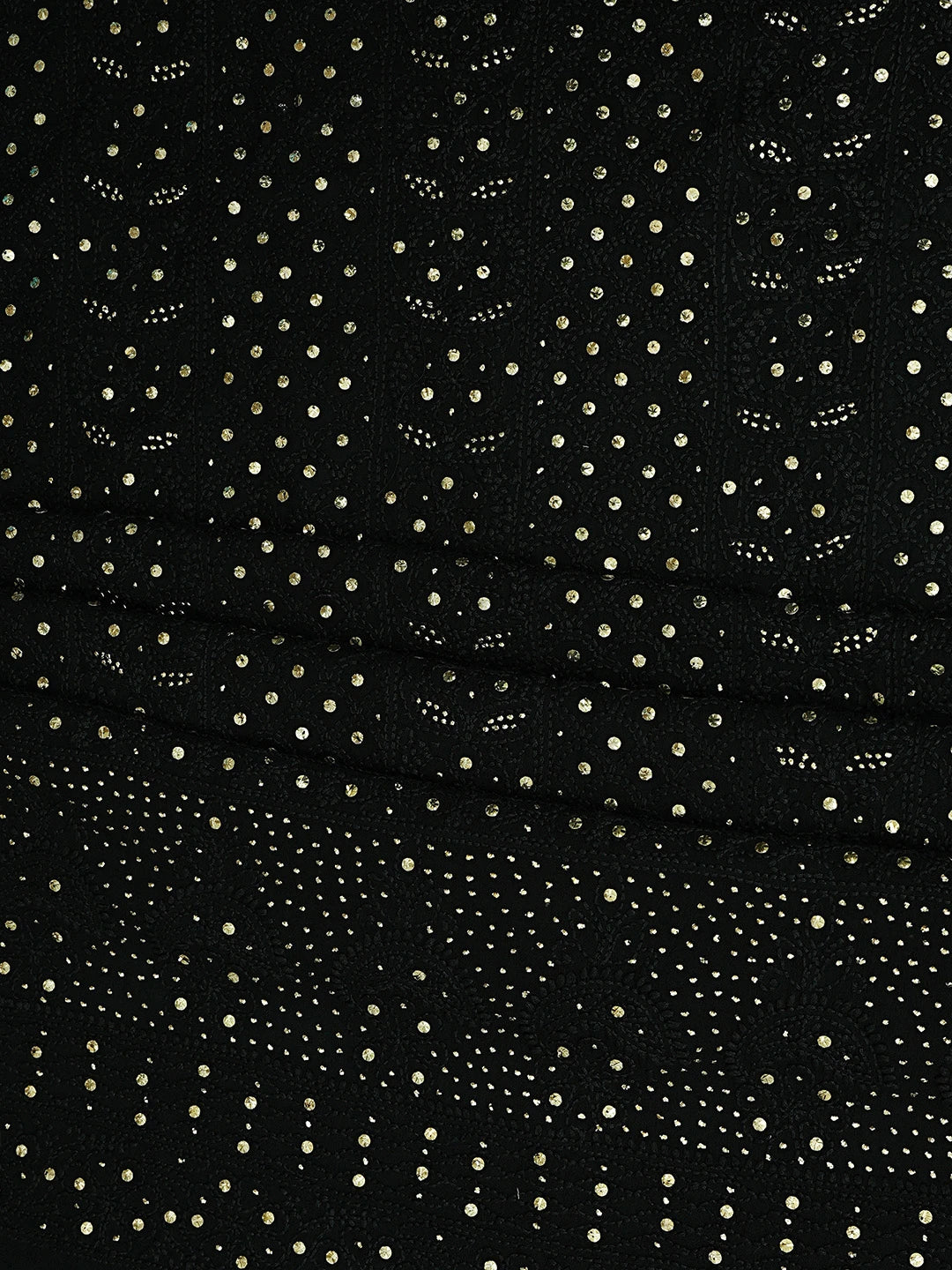 Ada Hand Embroidered Black Viscose Georgette Lucknowi Chikankari Unstitched Kurta Dupatta Set With Muqaish Work 01A802251