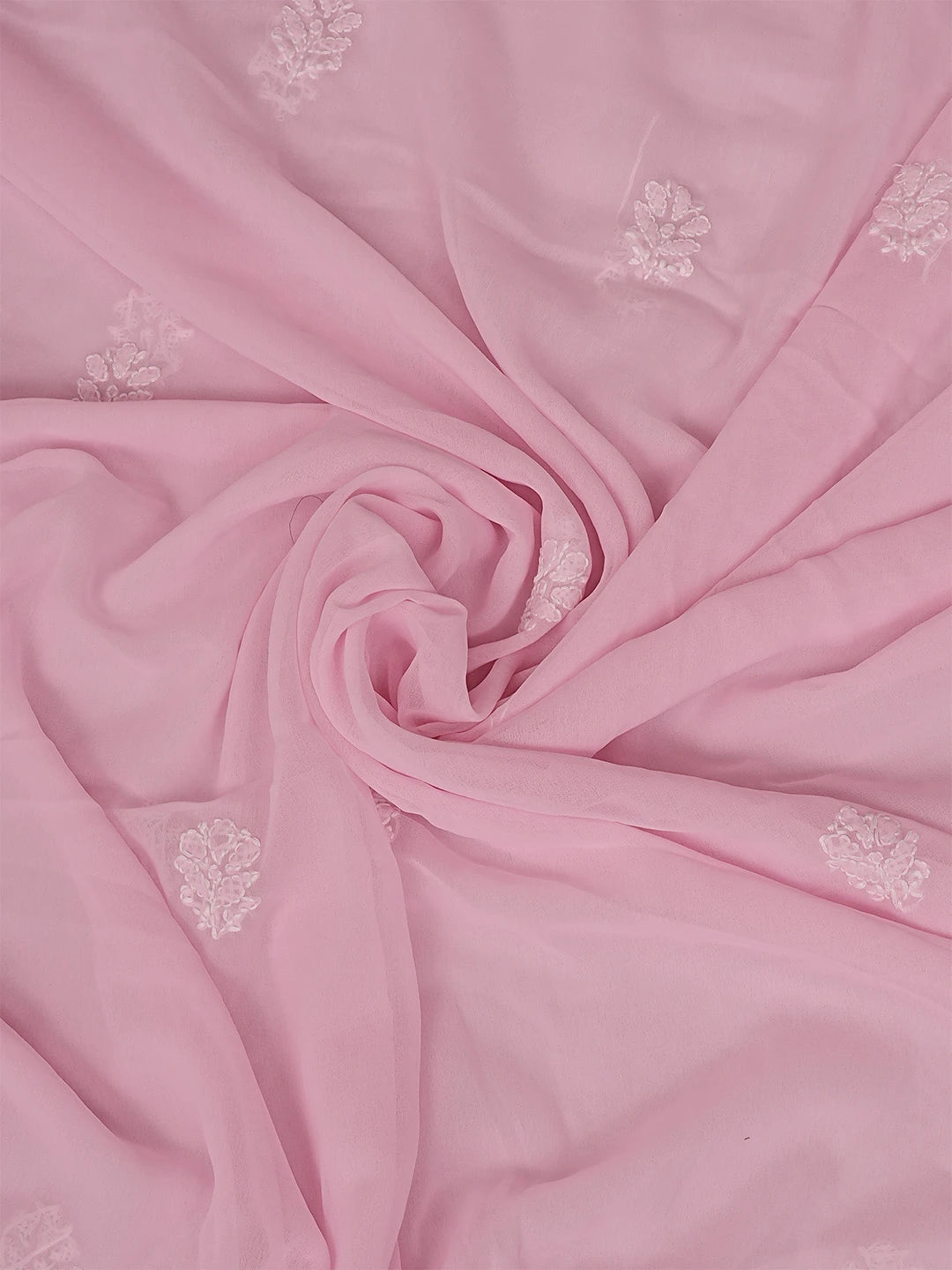 Ada Hand Embroidered Pink Georgette Lucknowi Chikankari Unstitched Suit Piece 01A867784