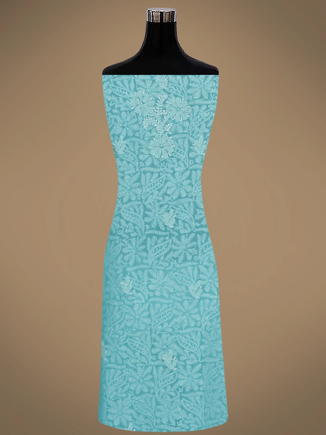 Ada Hand Embroidered Blue Georgette Lucknowi Chikankari Unstitched Suit Piece 01A836560