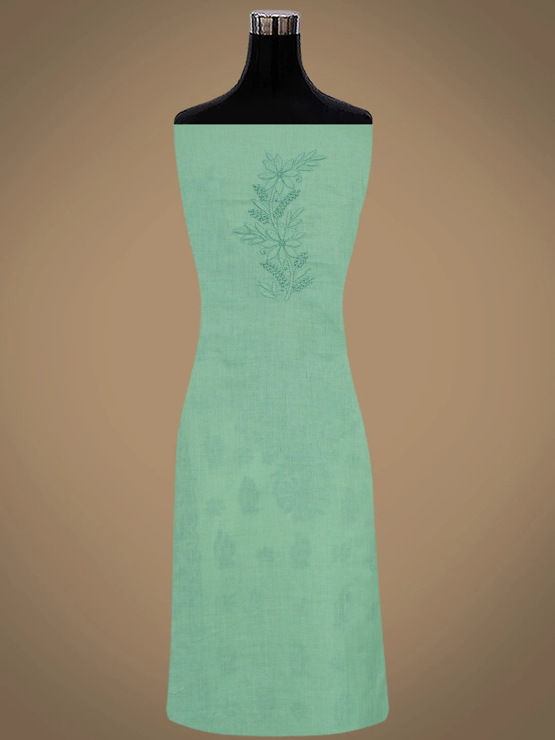 Ada Hand Embroidered Dusty Green Cotton Lucknowi Chikankari Unstitched Suit Piece 01A869295