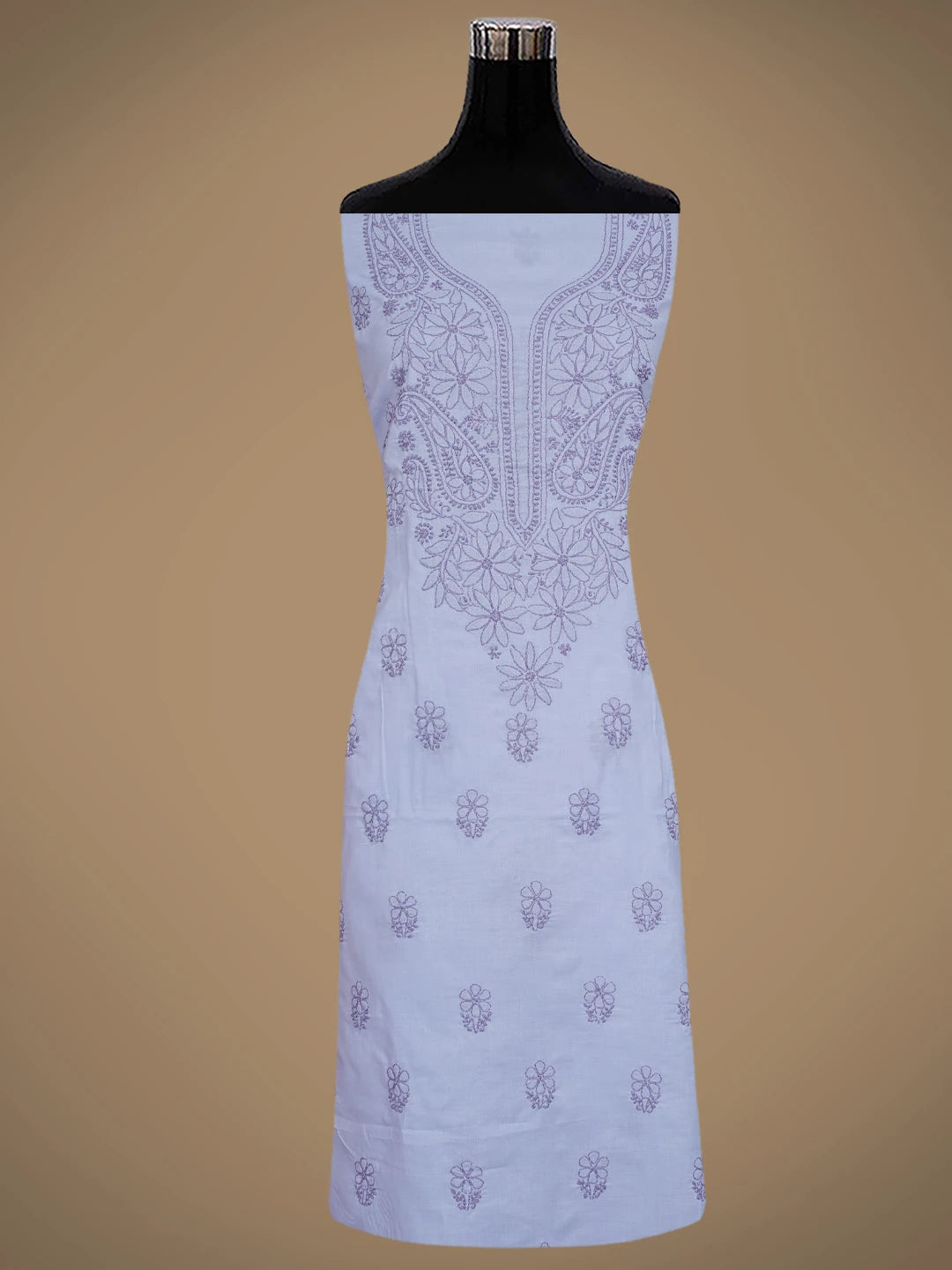Ada Hand Embroidered Lavender Cotton Lucknowi Chikankari Unstitched Suit Piece 01A868011