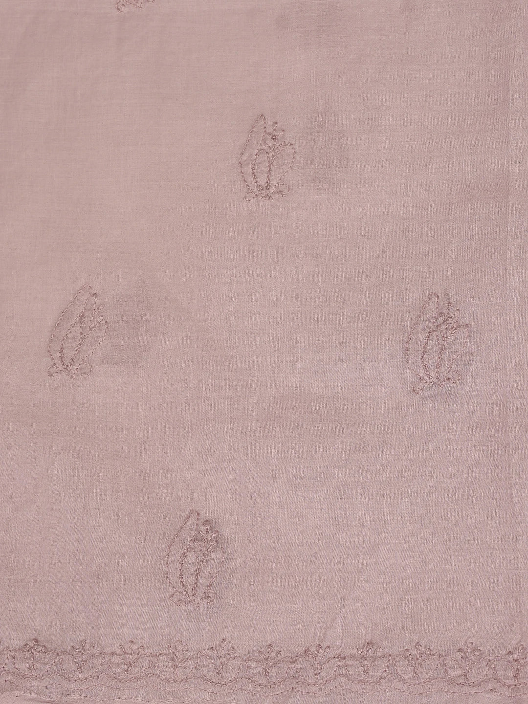 Ada Hand Embroidered Dusty Peach  Cotton Lucknowi Chikankari Unstitched Suit Piece 01A869285