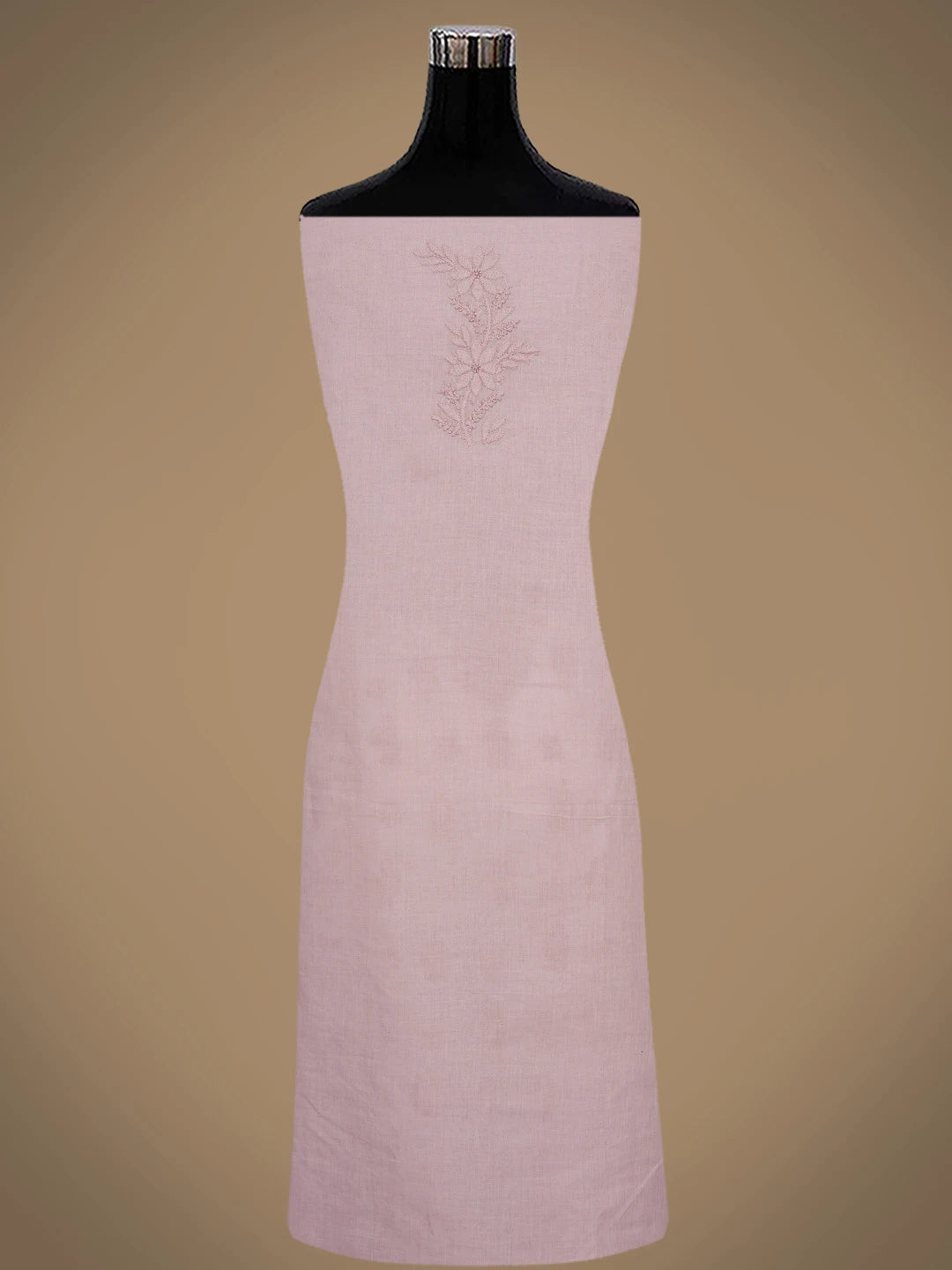 Ada Hand Embroidered Dusty Peach  Cotton Lucknowi Chikankari Unstitched Suit Piece 01A869285