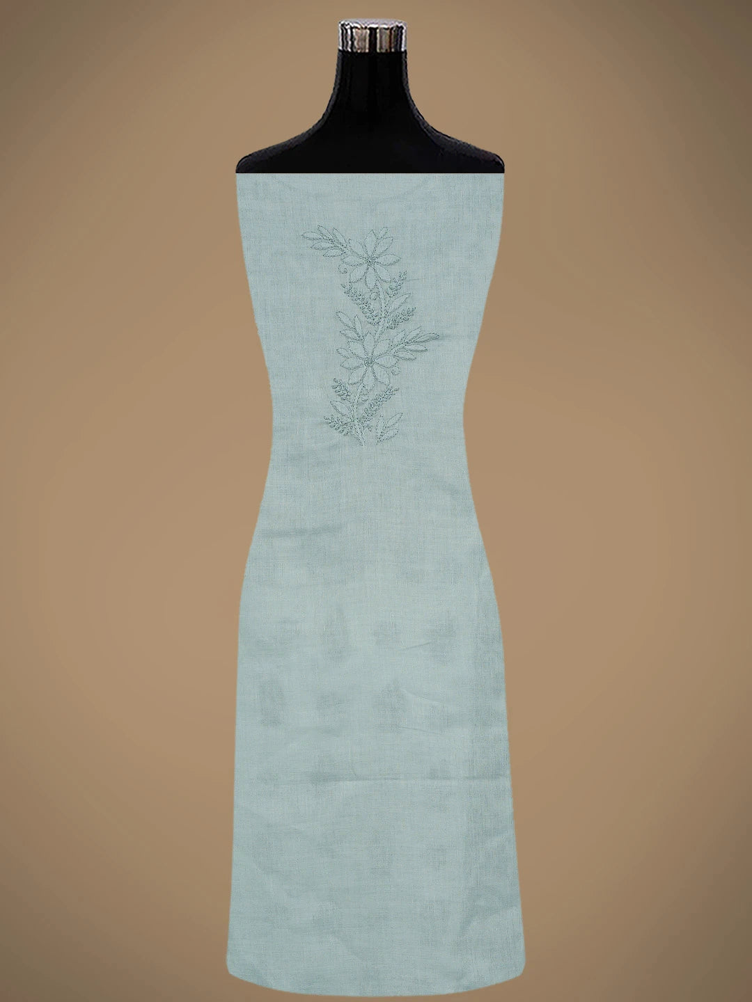 Ada Hand Embroidered Templeton Grey Cotton Lucknowi Chikankari Unstitched Suit Piece 01A869298