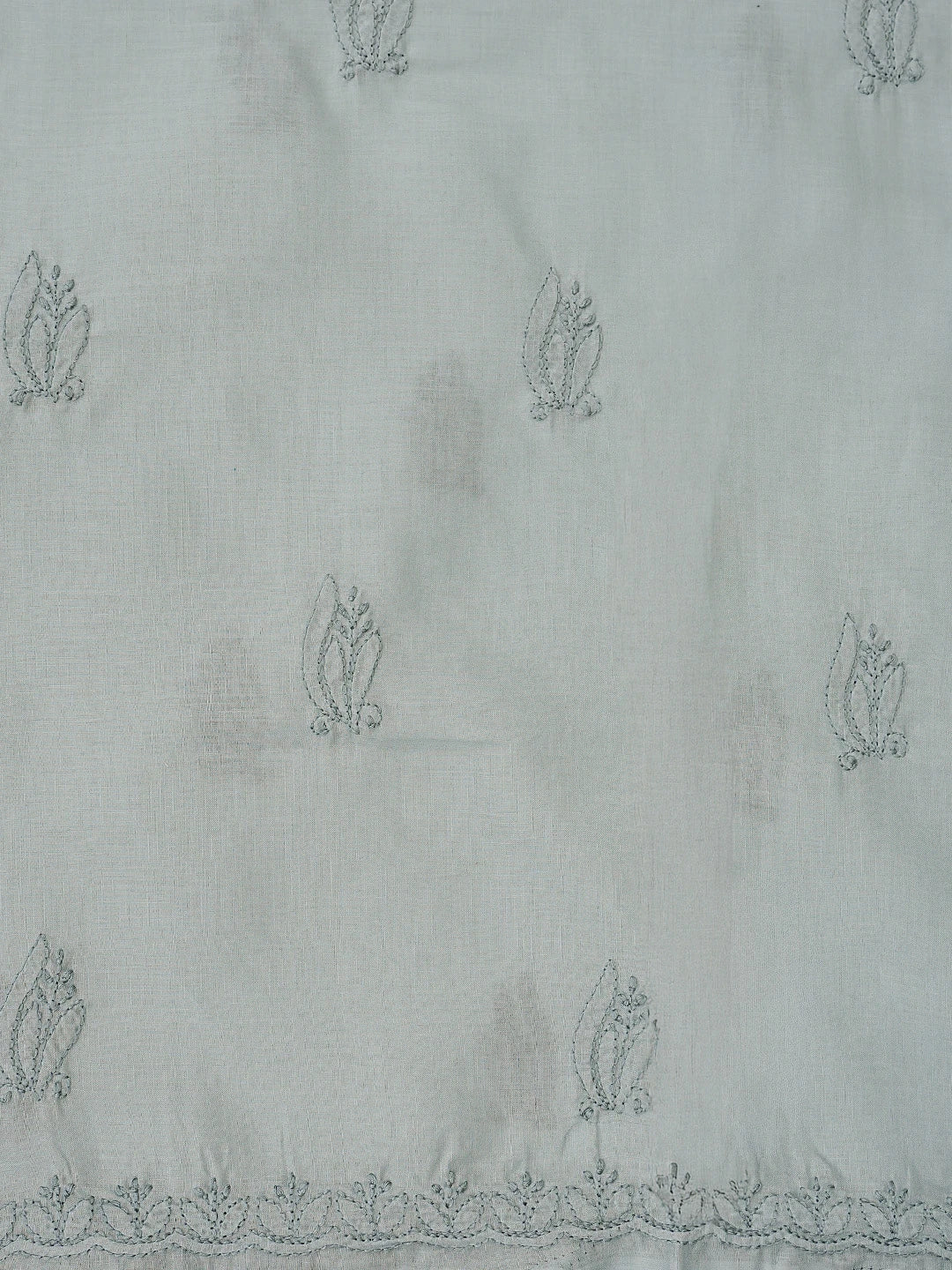 Ada Hand Embroidered Templeton Grey Cotton Lucknowi Chikankari Unstitched Suit Piece 01A869298