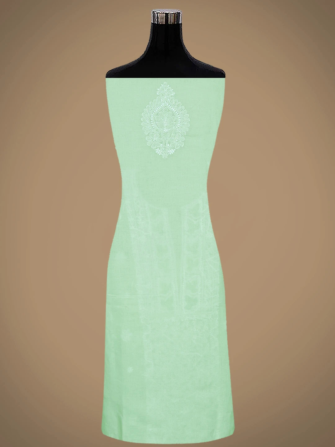 Ada Hand Embroidered Pistachio Green Cotton Lucknowi Chikankari Unstitched Suit Piece 01A869278
