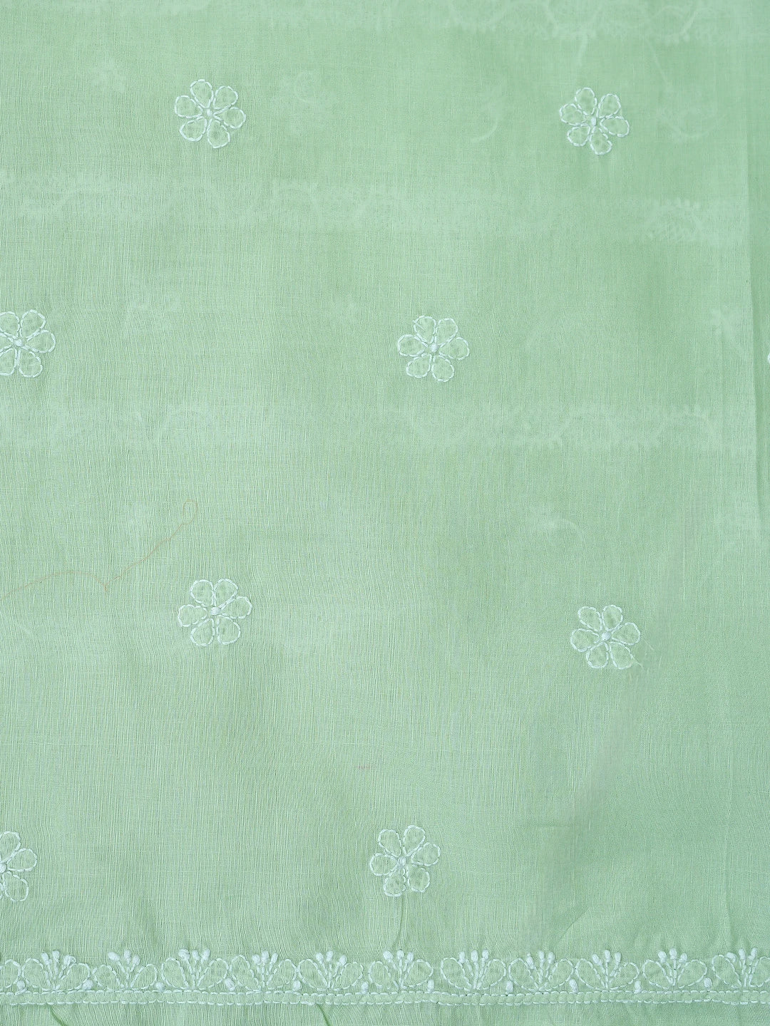 Ada Hand Embroidered Pistachio Green Cotton Lucknowi Chikankari Unstitched Suit Piece 01A869278