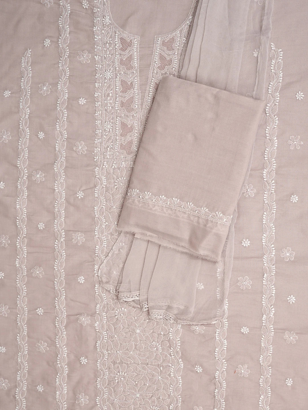 Ada Hand Embroidered Careys Pink Cotton Lucknowi Chikankari Unstitched Suit Piece 01A869279