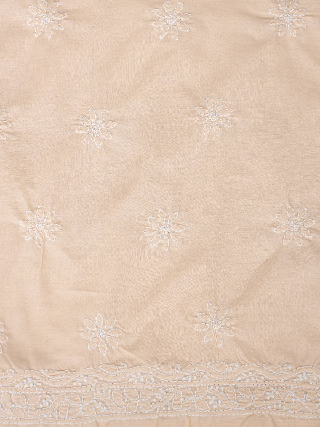 Ada Hand Embroidered Peach Cotton Lucknowi Chikankari Unstitched Suit Piece 01A870839
