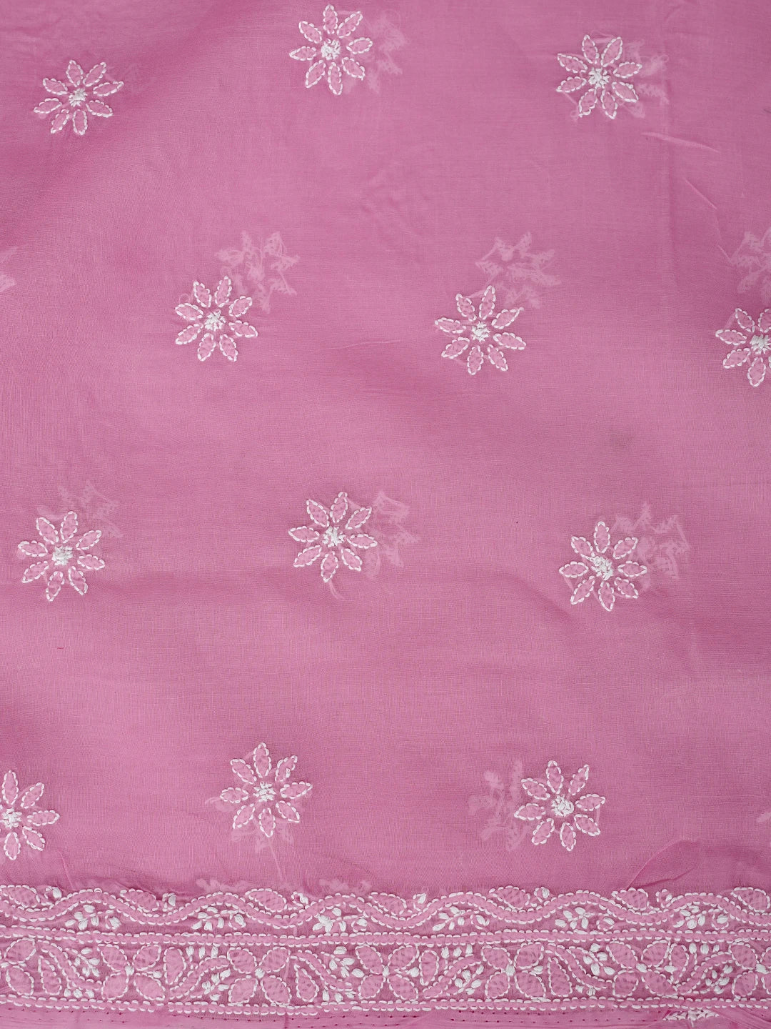 Ada Hand Embroidered Onion Pink Cotton Lucknowi Chikankari Unstitched Suit Piece 01A870848
