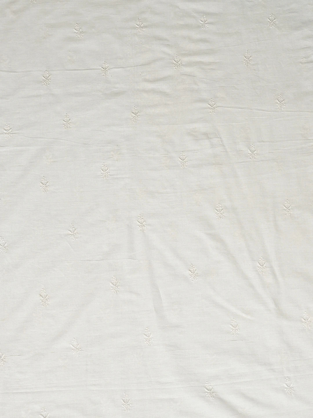 Ada Hand Embroidered White Cotton Lucknowi Chikankari Unstitched Men's Kurta Piece 01A719185