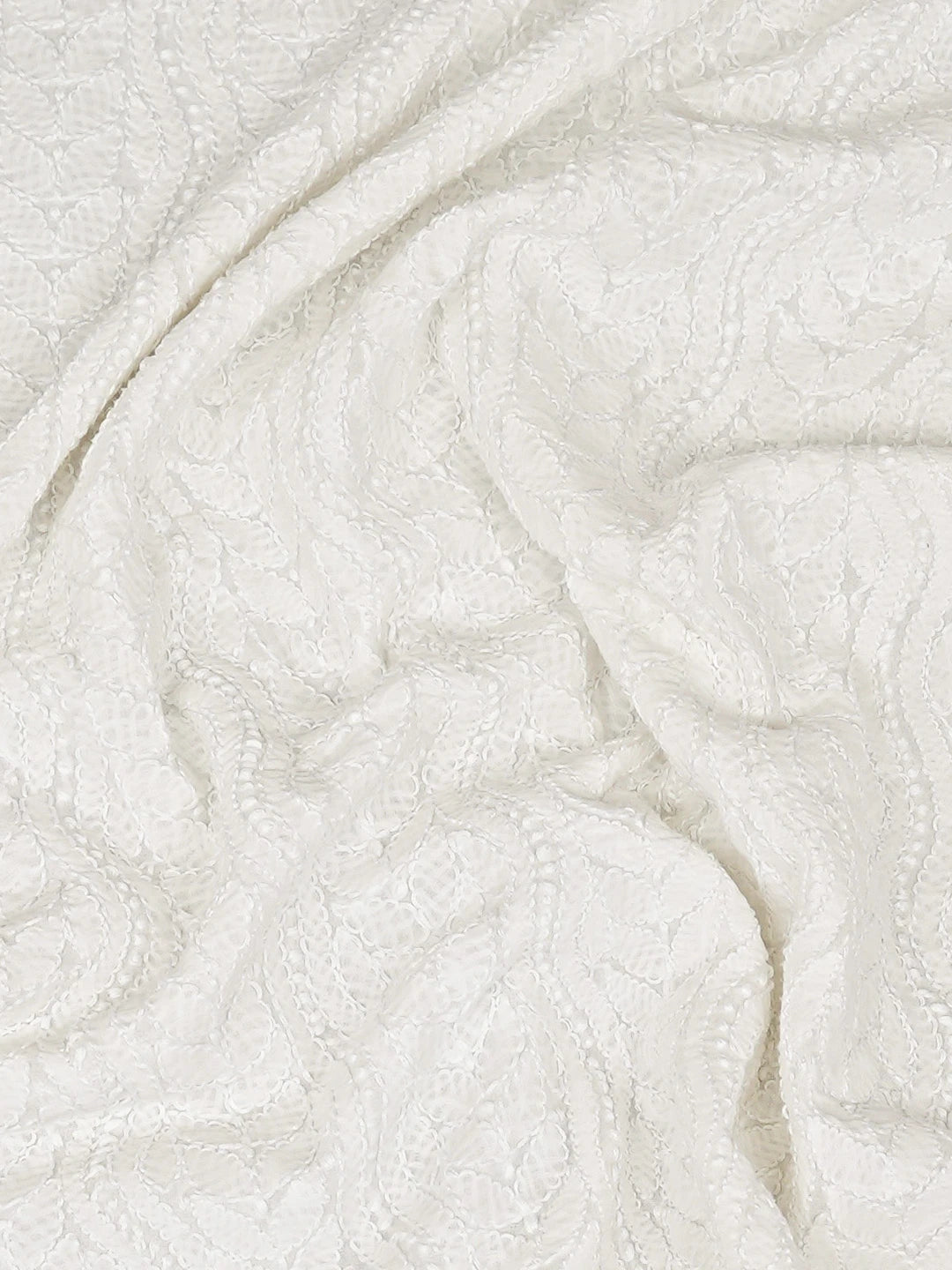 Ada Hand Embroidered White Cotton Lucknowi Chikankari Unstitched Men's Kurta Piece 01A864151