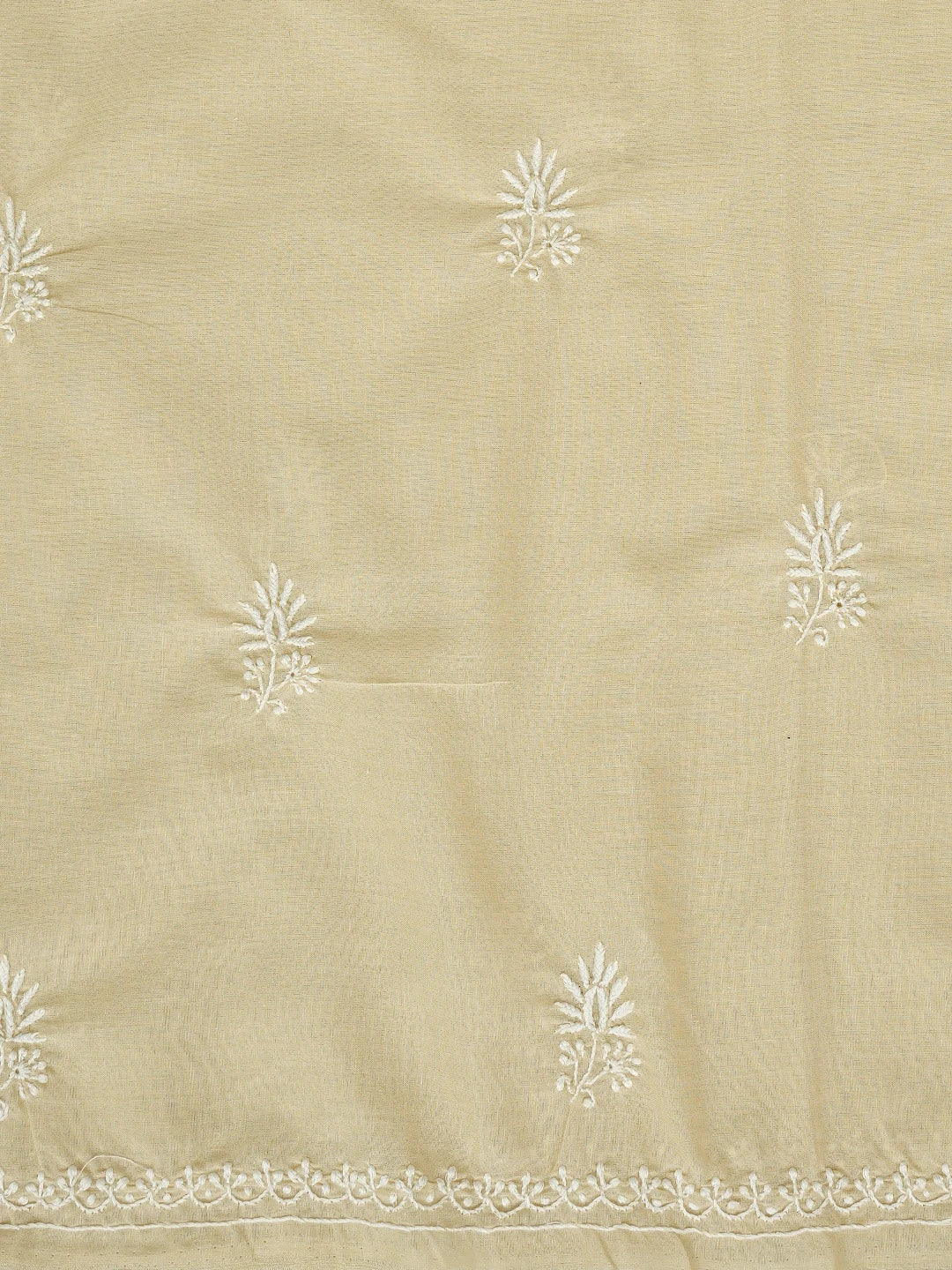 Ada Hand Embroidered Fawn Cotton Lucknowi Chikankari Unstitched Suit Piece 01A773521