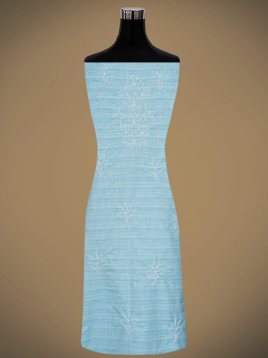 Ada Hand Embroidered Blue Khadi Cotton Lucknowi Chikankari Unstitched Suit Piece 01A557242