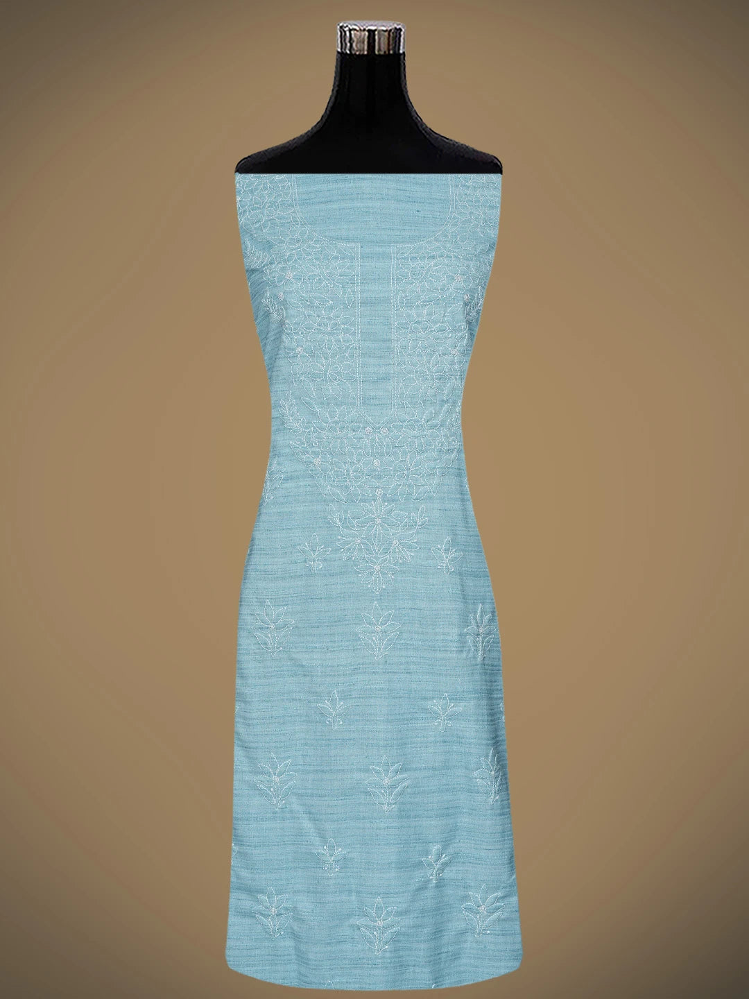 Ada Hand Embroidered Blue Khadi Cotton Lucknowi Chikankari Unstitched Suit Piece 01A557242