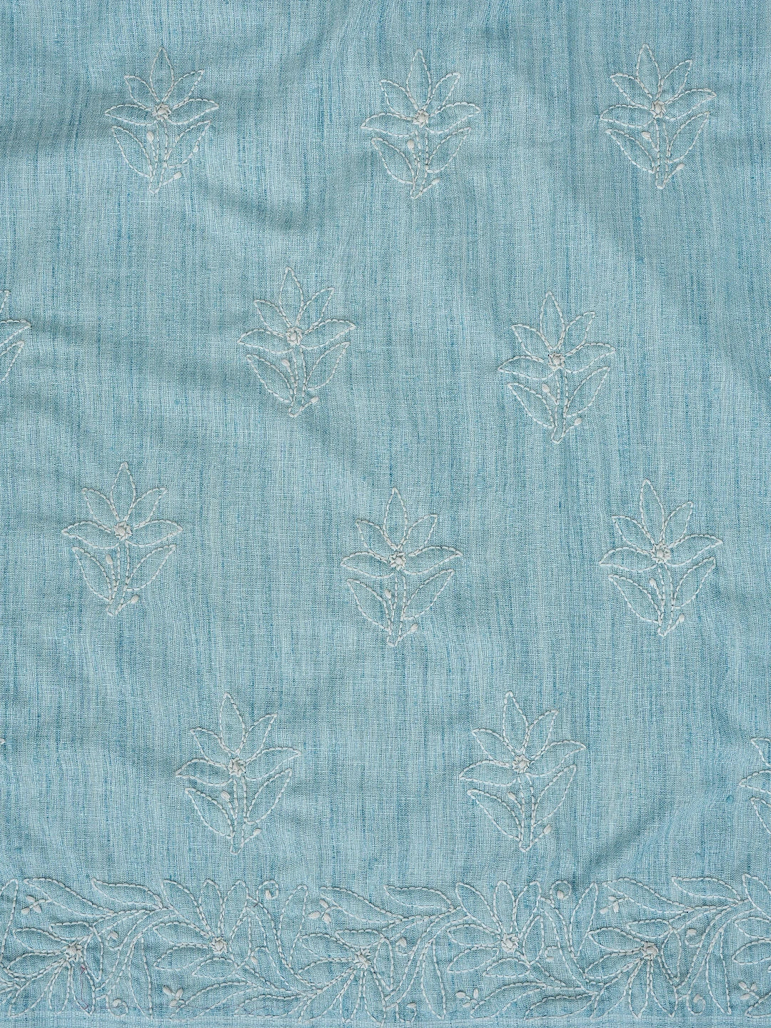 Ada Hand Embroidered Blue Khadi Cotton Lucknowi Chikankari Unstitched Suit Piece 01A557242