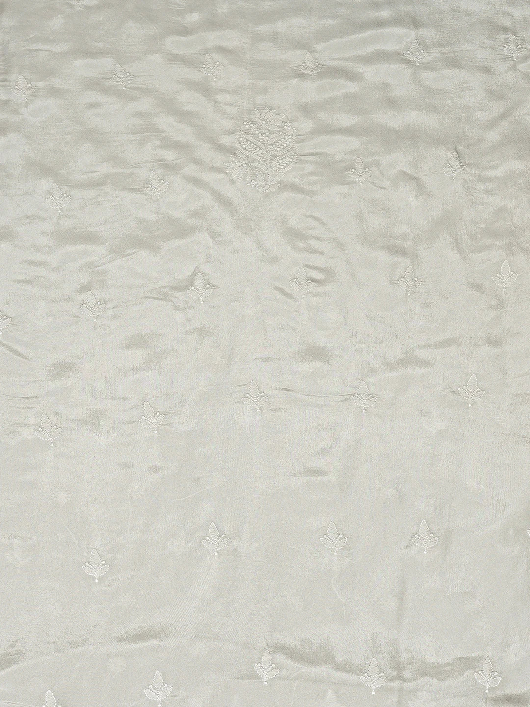 Ada Hand Embroidered Grey Tissue Lucknowi Chikankari Unstitched Men's Kurta Piece 01A865082