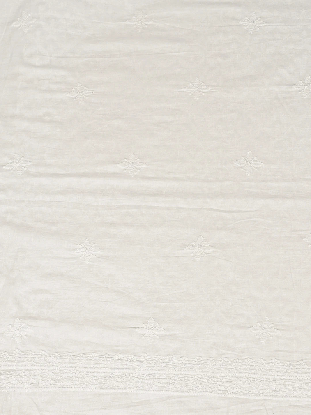 Ada Hand Embroidered White Cotton Lucknowi Chikankari Unstitched Men's Kurta Piece 01A395976