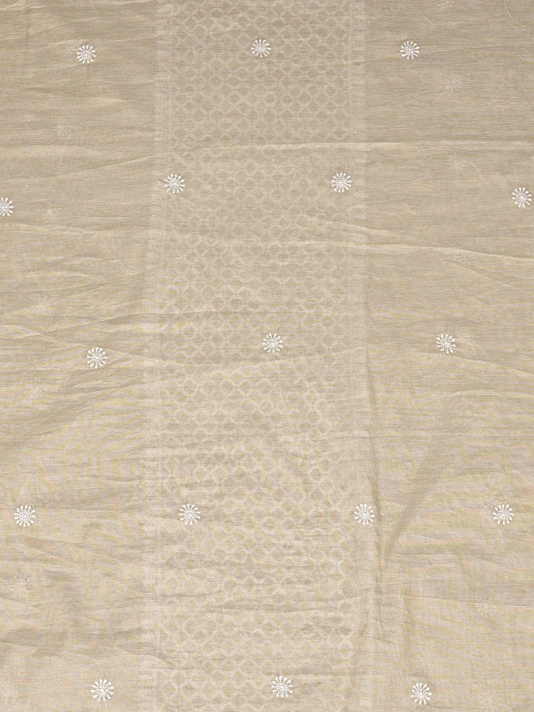 Ada Hand Embroidered Fawn Tissue Lucknowi Chikankari Unstitched Men's Kurta Piece 01A864889