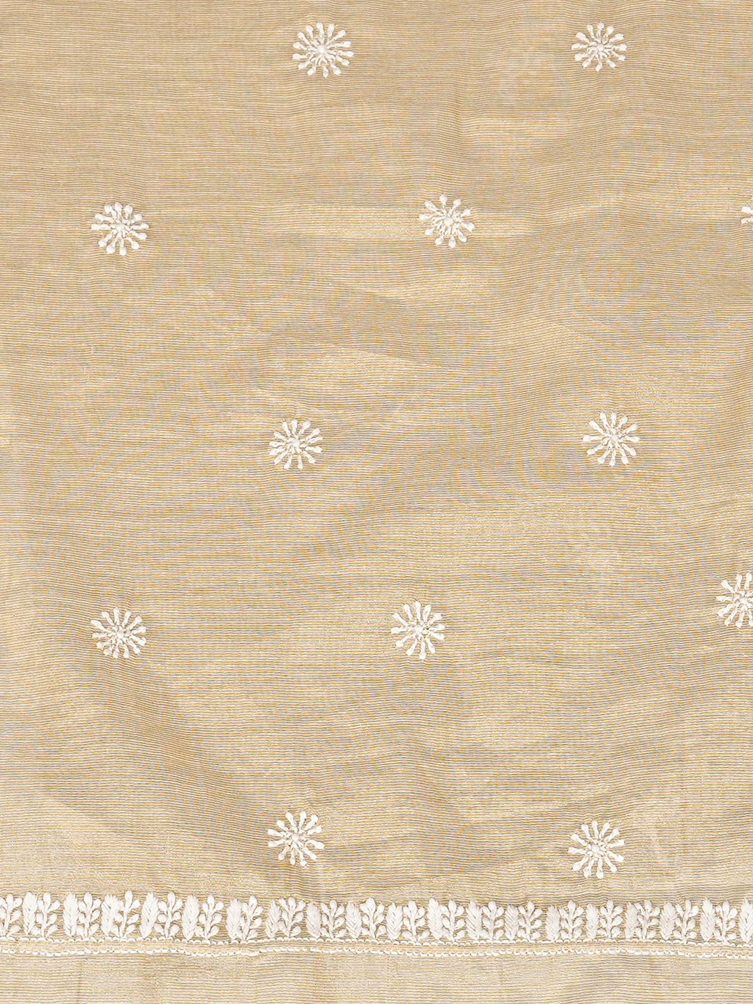 Ada Hand Embroidered Fawn Tissue Lucknowi Chikankari Unstitched Men's Kurta Piece 01A864889