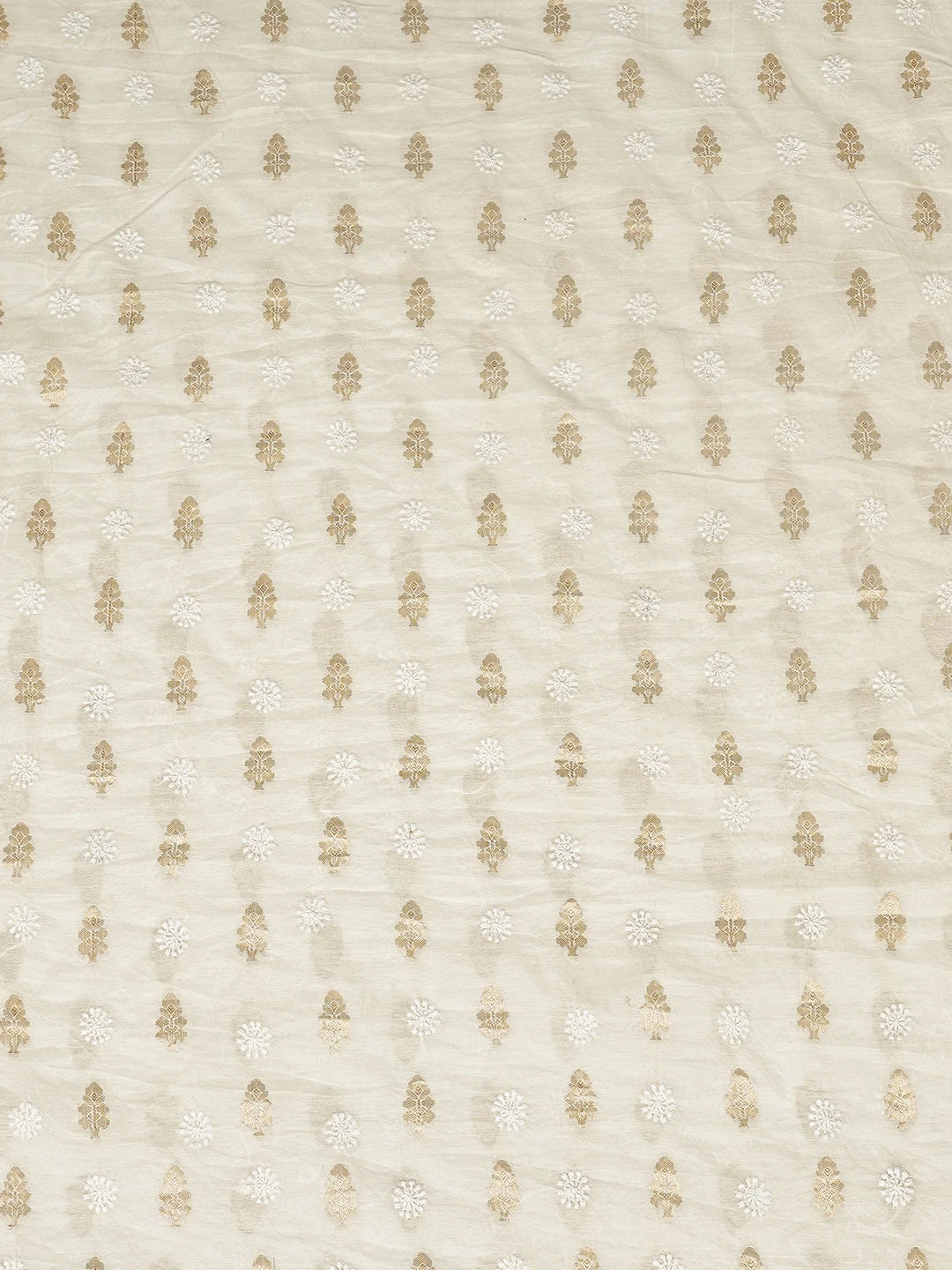 Ada Hand Embroidered Beige Chanderi Lucknowi Chikankari Unstitched Men's Kurta Piece 01A865113