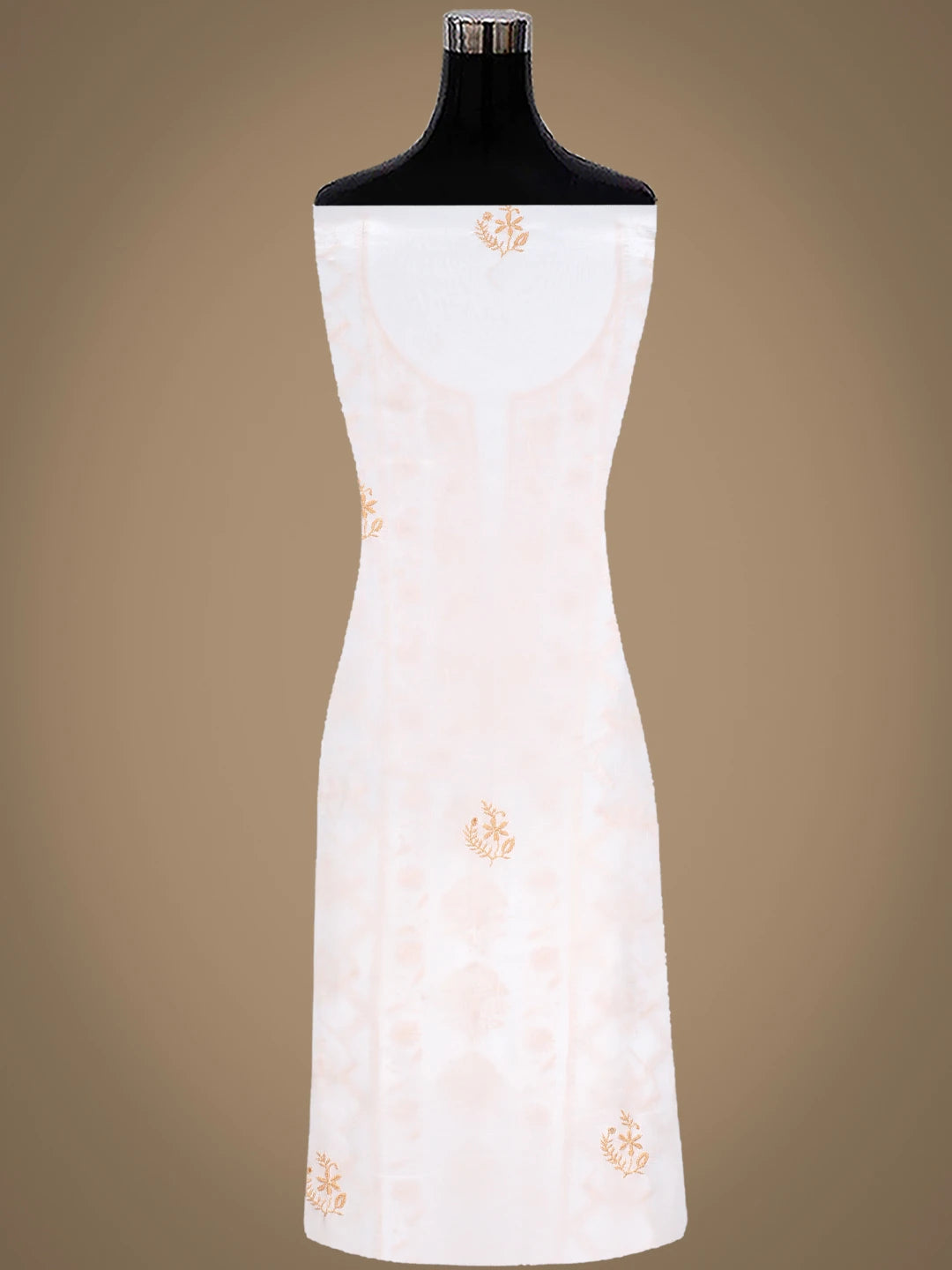 Ada Hand Embroidered White Crepe Lucknowi Chikankari Unstitched Suit Piece 08A500843