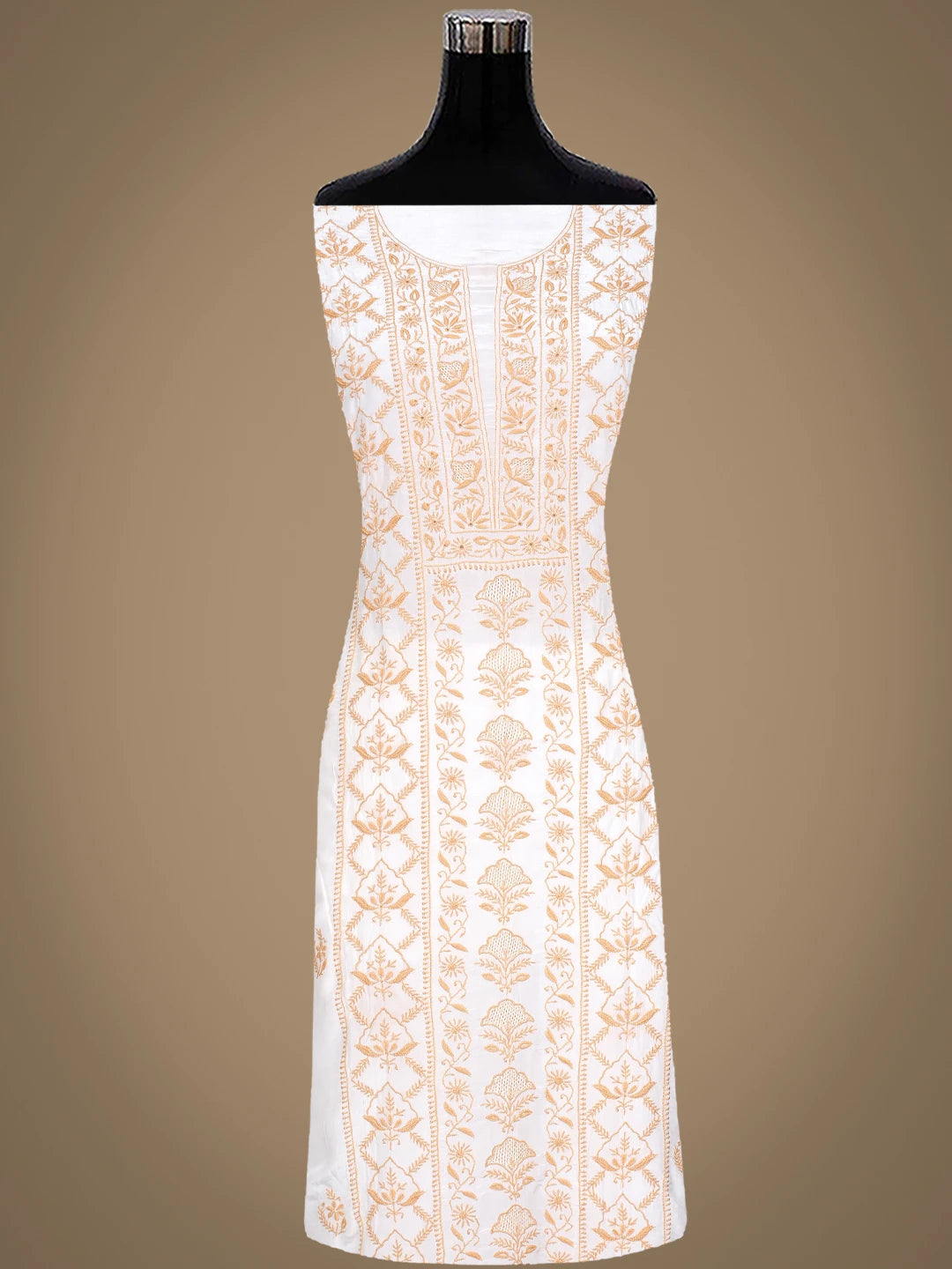 Ada Hand Embroidered White Crepe Lucknowi Chikankari Unstitched Suit Piece 08A500843