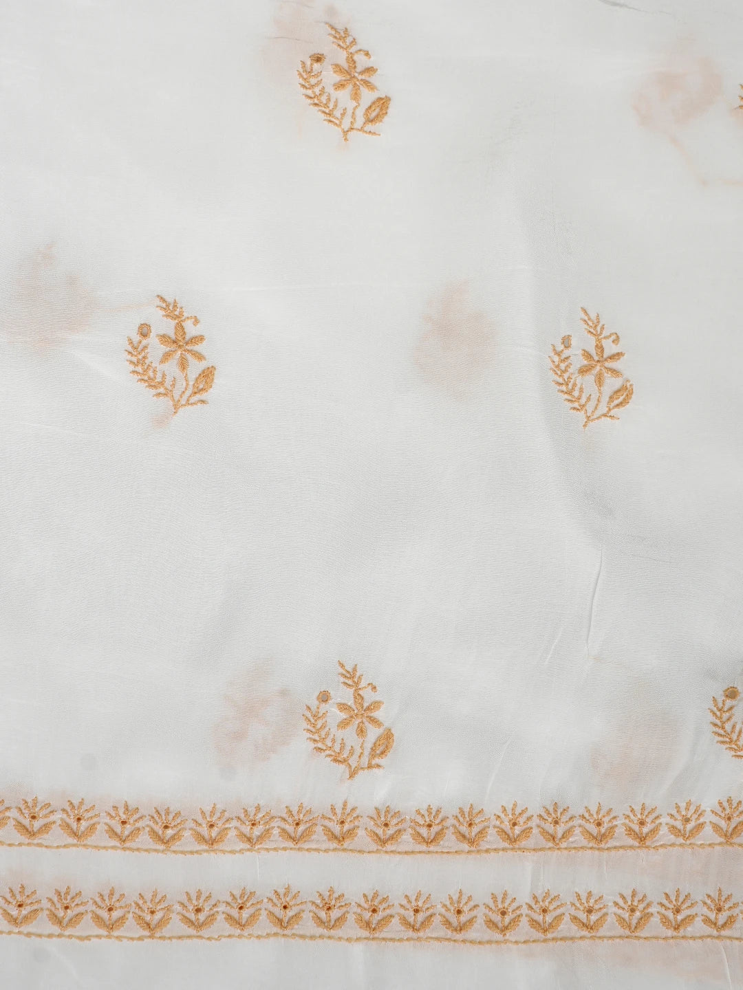 Ada Hand Embroidered White Crepe Lucknowi Chikankari Unstitched Suit Piece 08A500843