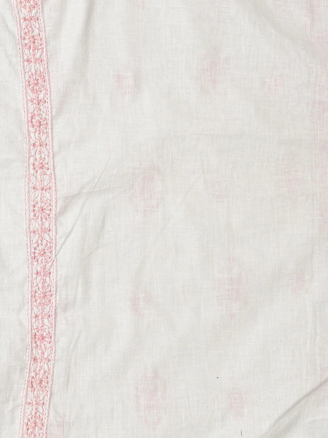 Ada Hand Embroidered White Linen Lucknowi Chikankari Unstitched Men's Kurta Piece 01A832320