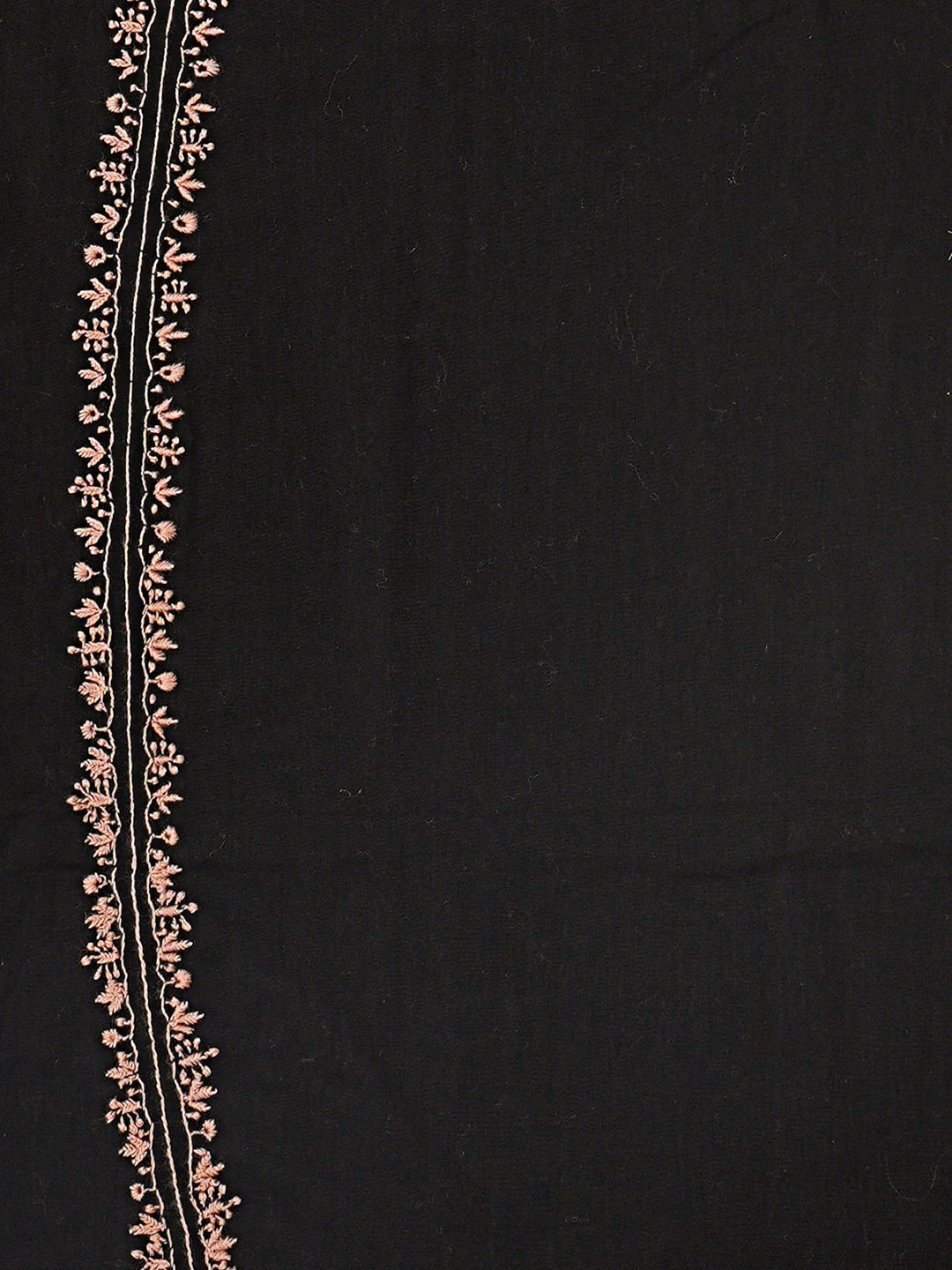 Ada Hand Embroidered Black Cotton Lucknowi Chikankari Unstitched Men's Kurta Piece 01A669538