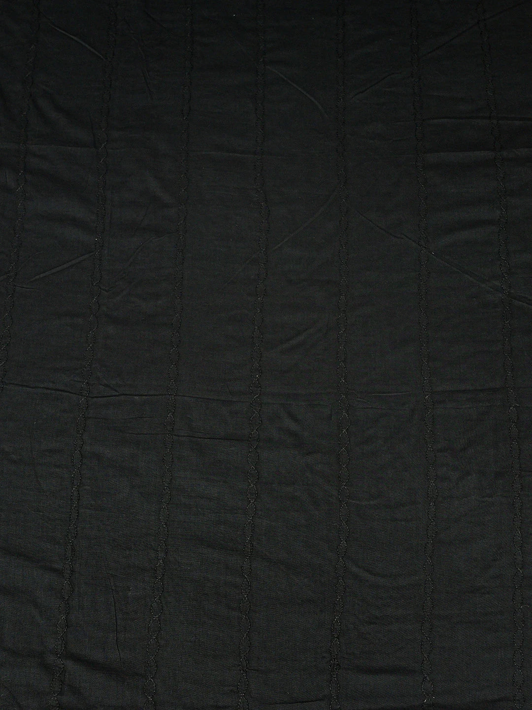 Ada Hand Embroidered Black Cotton Lucknowi Chikankari Unstitched Men's Kurta Piece 01A692108