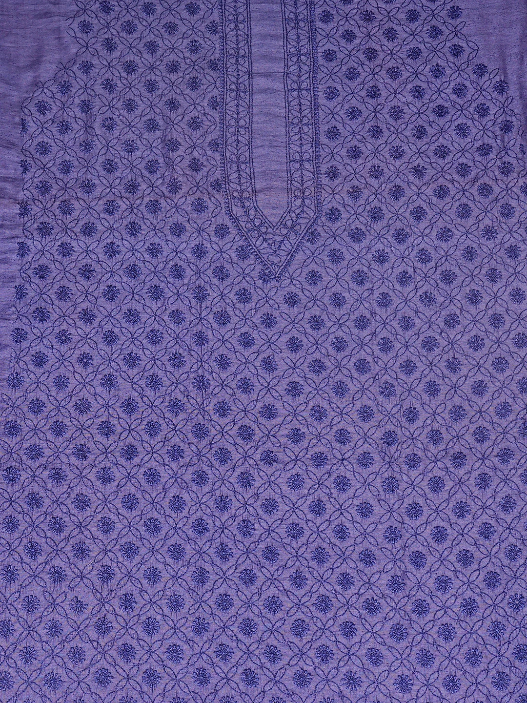 Ada Hand Embroidered Purple Chanderi Lucknowi Chikankari Unstitched Men's Kurta Piece 01A861644