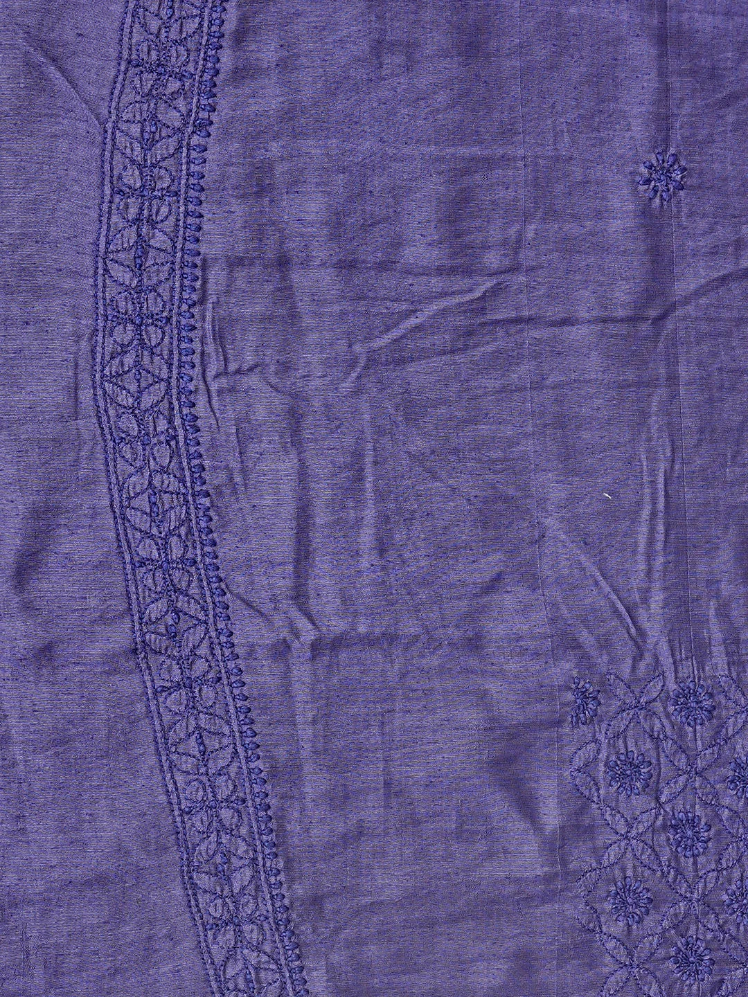 Ada Hand Embroidered Purple Chanderi Lucknowi Chikankari Unstitched Men's Kurta Piece 01A861644