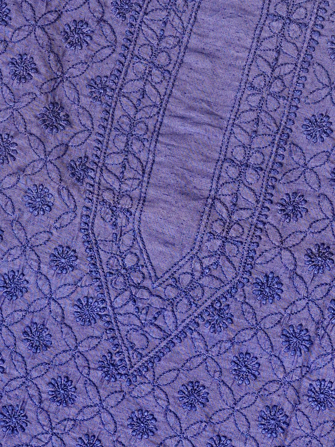 Ada Hand Embroidered Purple Chanderi Lucknowi Chikankari Unstitched Men's Kurta Piece 01A861644