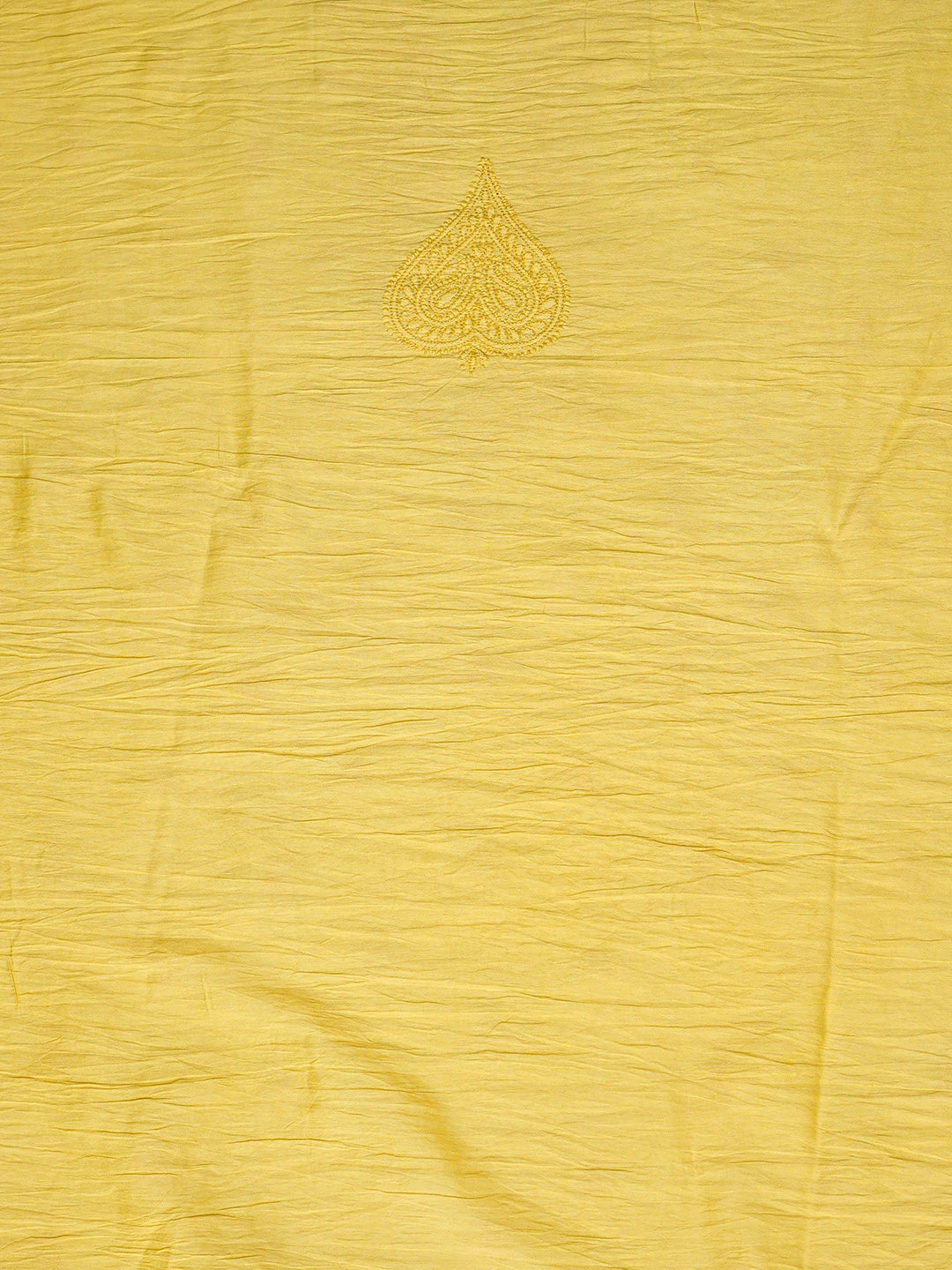 Ada Hand Embroidered Yellow Chanderi Lucknowi Chikankari Unstitched Men's Kurta Piece 01A812577