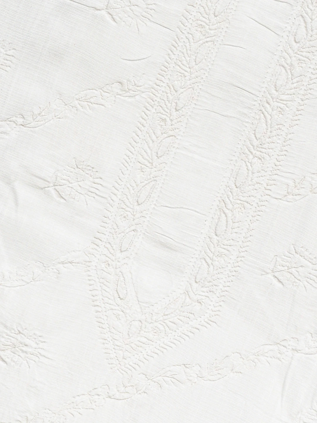 Ada Hand Embroidered White Cotton Lucknowi Chikankari Unstitched Men's Kurta Piece 01A832312