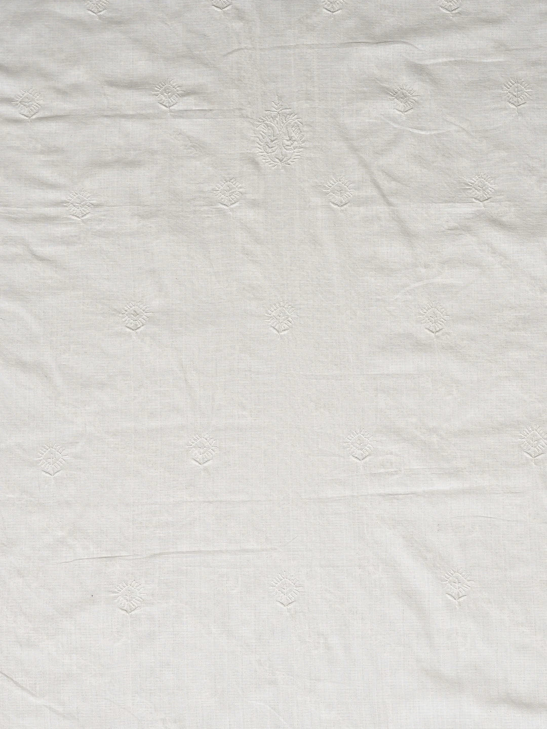 Ada Hand Embroidered White Cotton Lucknowi Chikankari Unstitched Men's Kurta Piece 01A832312