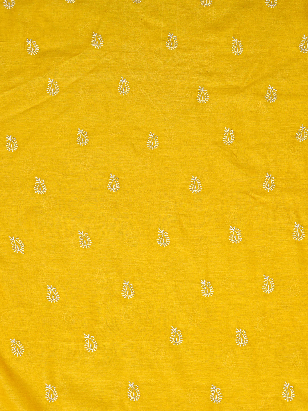 Ada Hand Embroidered Yellow Chanderi Lucknowi Chikankari Unstitched Men's Kurta Piece 01A859984