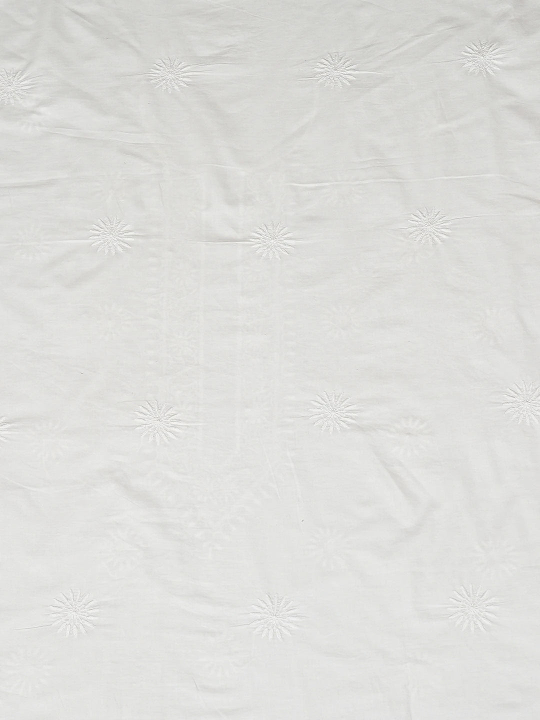 Ada Hand Embroidered White Cotton Lucknowi Chikankari Unstitched Men's Kurta Piece 01A395960