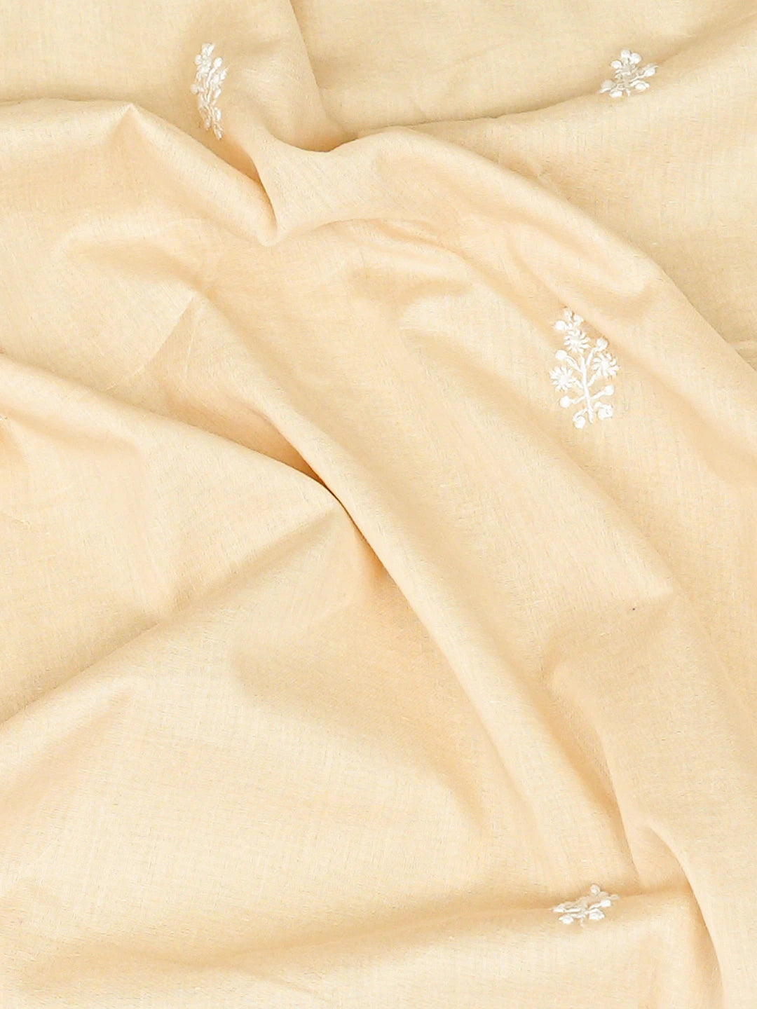 Ada Hand Embroidered Fawn Cotton Lucknowi Chikankari Unstitched Men's Kurta Piece 01A708413